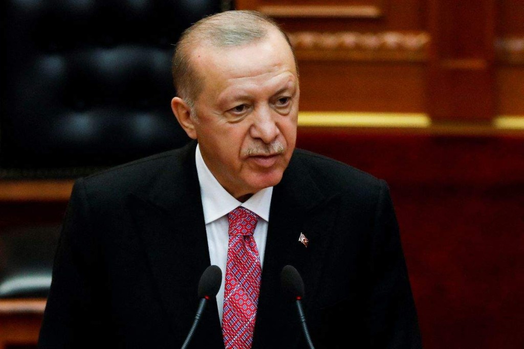 土耳其總統埃爾多安在2021年下令在使用拉丁字母的語言時，要使用Türkiye的寫法。路透資料圖