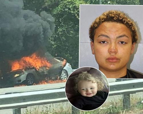 23歲狠母鎖1歲兒車上放火燒車,致兒子嚴重燒傷命危。(網圖)