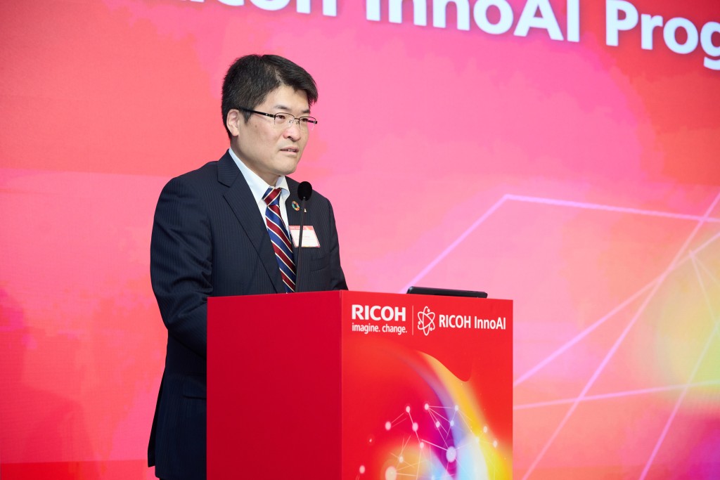 理光亞太區董事總經理上杉恵一郎表示Ricoh InnoAI計劃能夠激發更多的創意與合作，推動人工智能技術的應用。