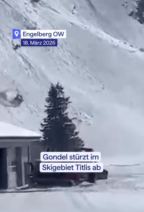 有目擊者拍攝到車廂失控沿山坡翻滾的情景。 有目擊者拍攝到車廂失控沿山坡翻滾的情景。