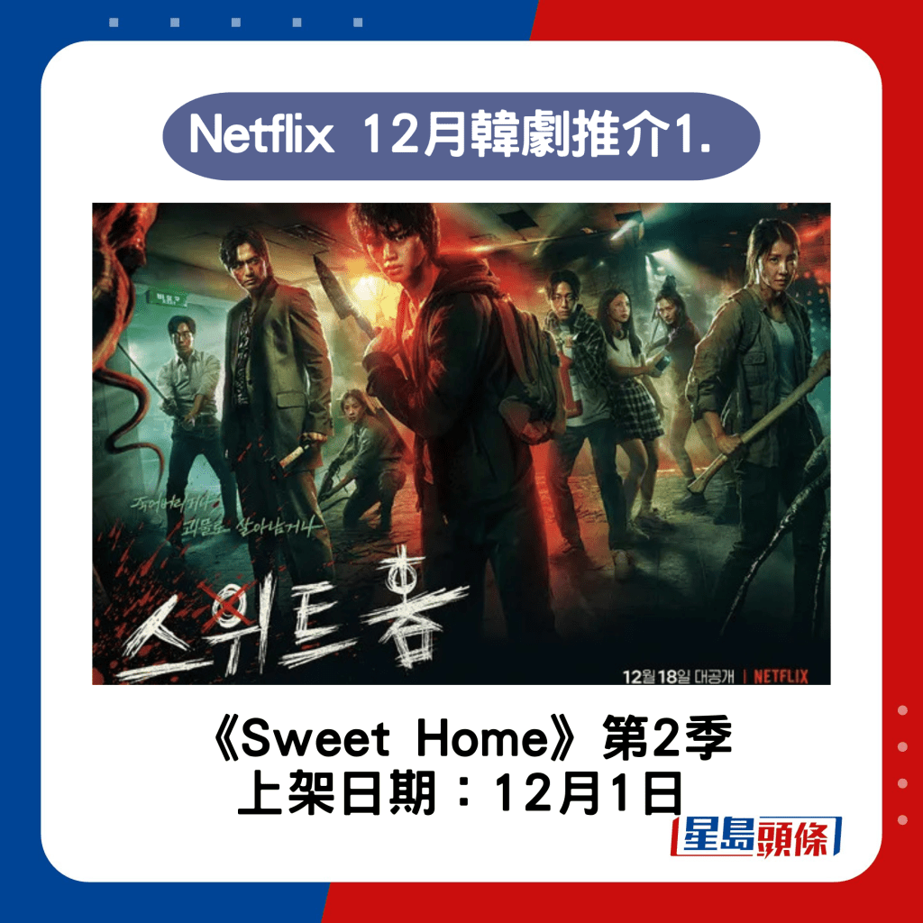 Netflix 12月韓劇推介1.《Sweet Home》第2季