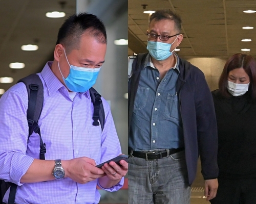 被告李林昌(左)；被告陳俊成（左）及陳曉彤(右)。