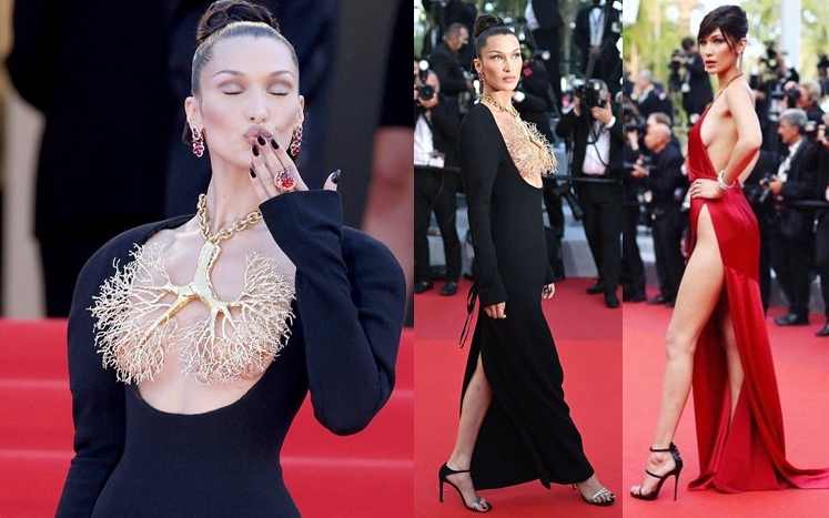 Bella真空上陣，僅以金肺遮掩胸部。