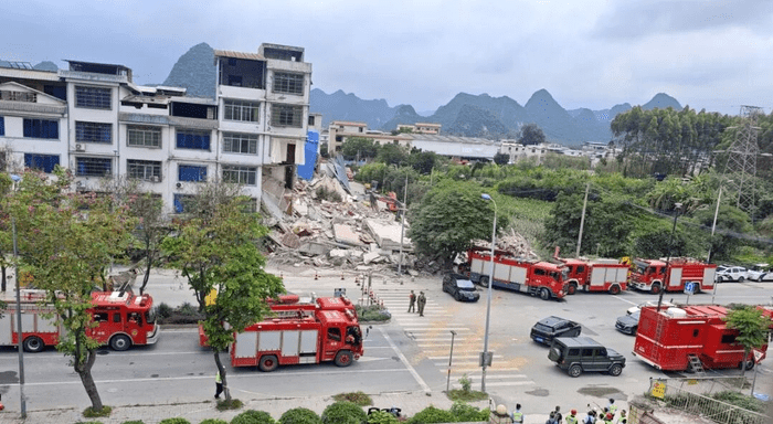 柳州5.2级地震灾难现场。 南国早报