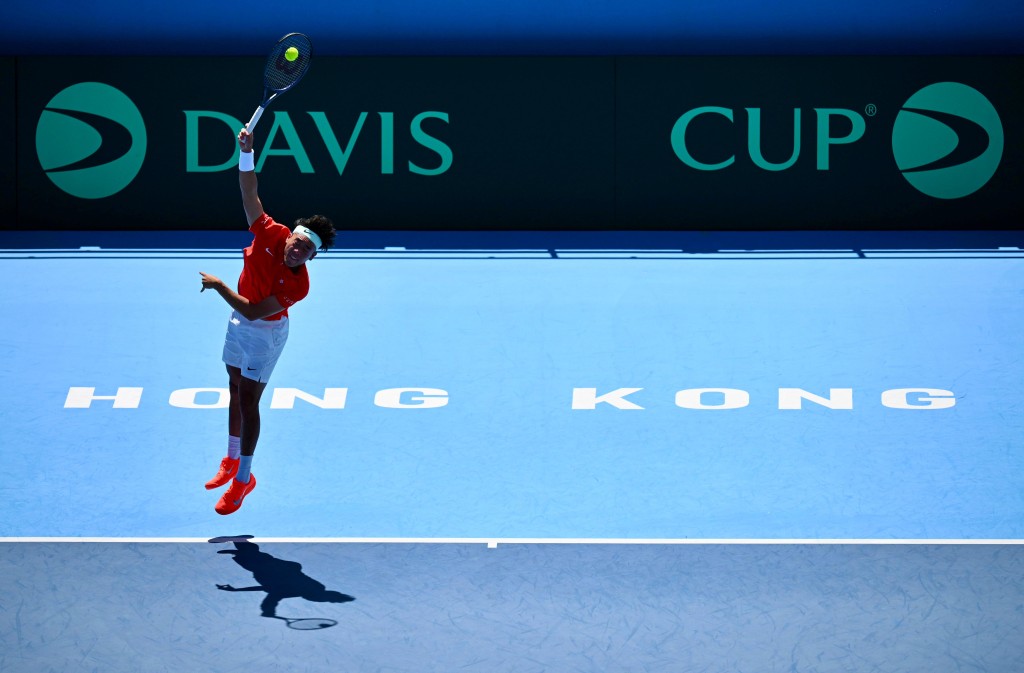 黃澤林代表港隊出戰今年的台維斯盃。星島圖片