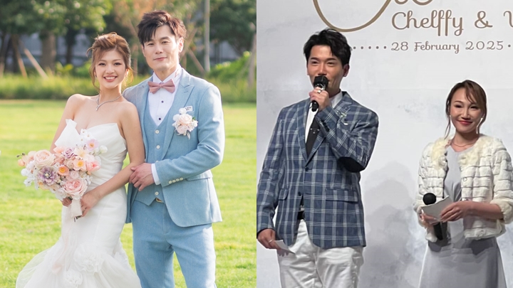 賈名媛結婚丨黃建東遊走婚宴如大會攝影,曝光場內盛況。