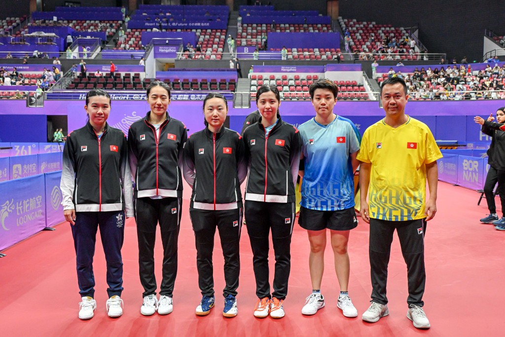 香港女子乒乓球代表隊。 港協暨奧委會圖片