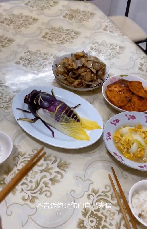 胡格林过去的创意动物料理。抖音