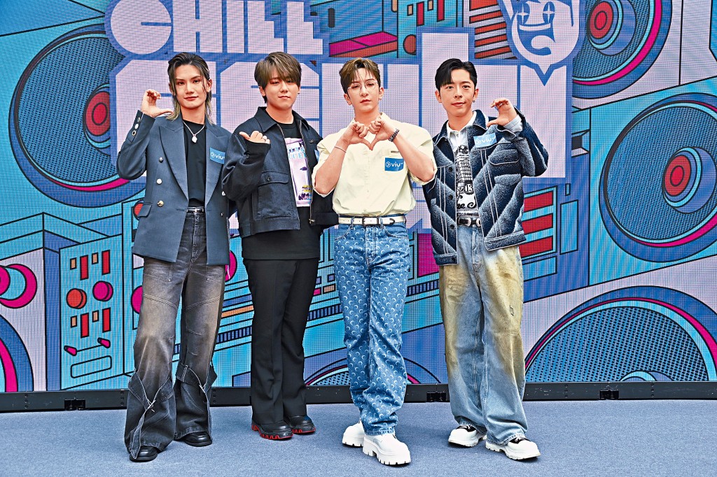 （左起）Jeremy、姜濤、Anson Lo、Edan直認1月1日另有工作安排，因此將缺席《叱咤頒獎禮》。