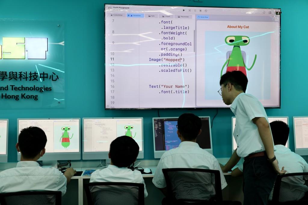 特色中学巡礼│中华传道会刘永生中学学生透过专属AI平台自主学习，学好语文。（图片来源：受访学校提供）