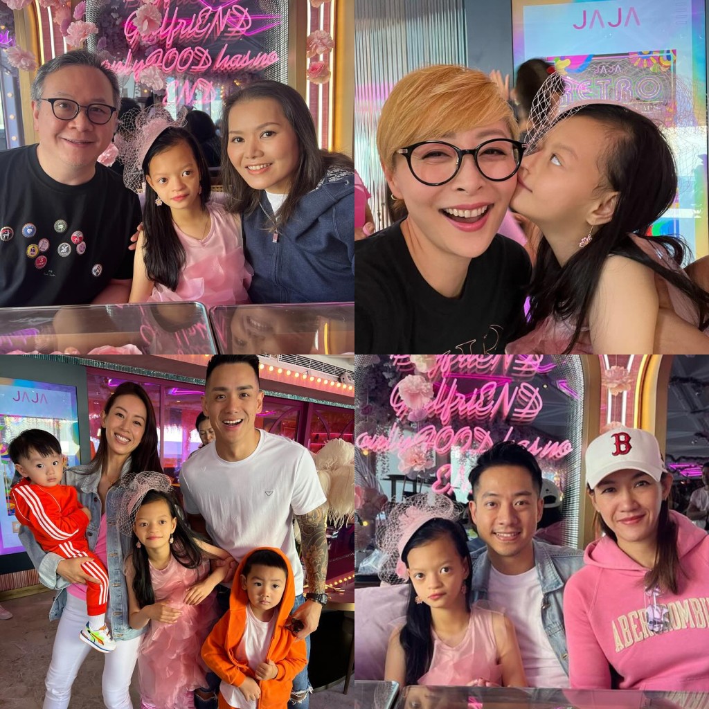 鍾麗淇的好友湯盈盈及梁靖琪都有出席女兒的生日會。
