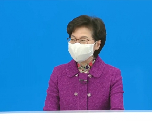 林鄭月娥指投資珠海機場可以由機管局自行負擔。港台截圖
