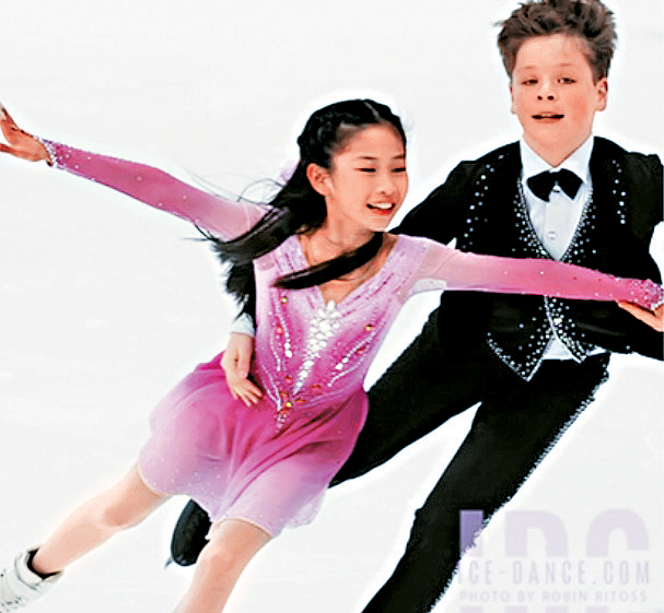 華裔花滑新星Angela Yang、Edward Zhou，及韓裔新星韓吉娜。