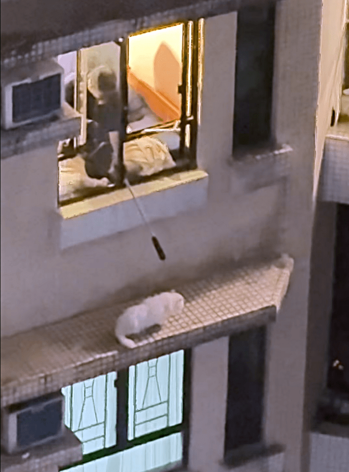 愛協人員用套索將寶寶救回。fb：Kelvin Kwong 