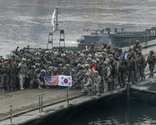 美国和南韩展开一年一度的联合军事演习。AP资料图片