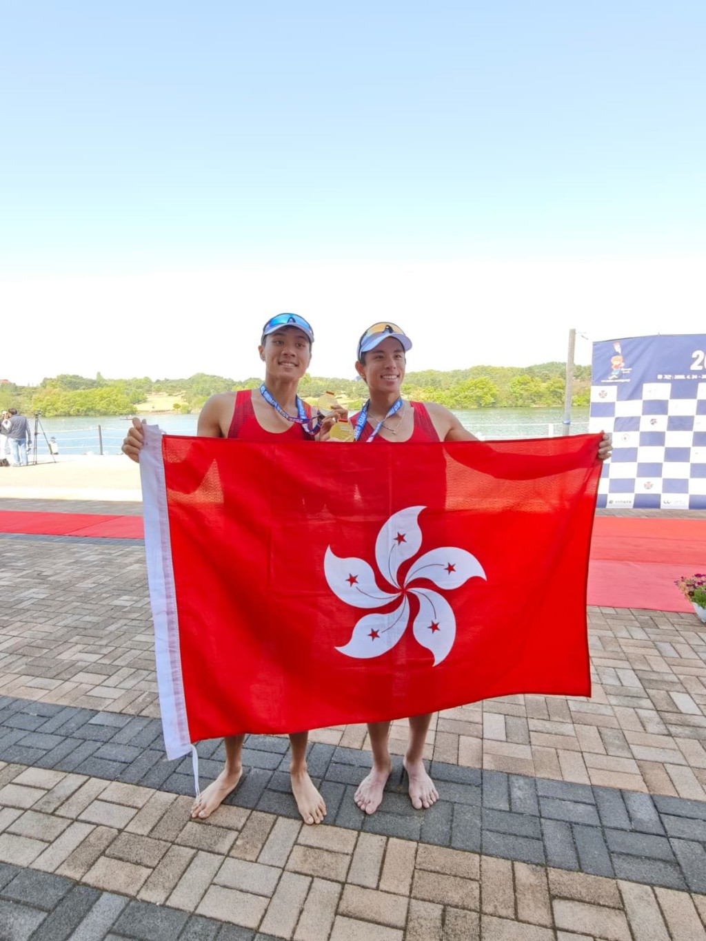 香港男子輕量級雙人艇奪金。照片由受訪者提供