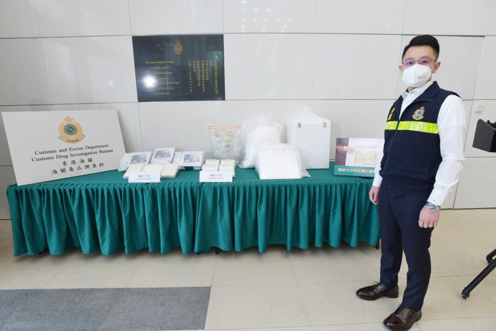 海關共檢獲7公斤可卡因市值640萬元。