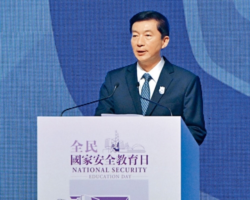 駱惠寧繼國安公署成立後，第二次以「國安顧問」的身分發表公開講話。