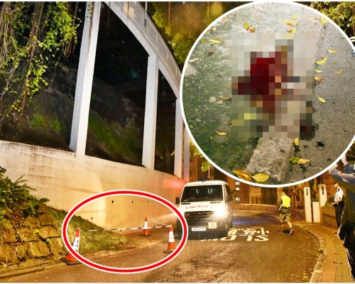 现场遗下一滩血迹。