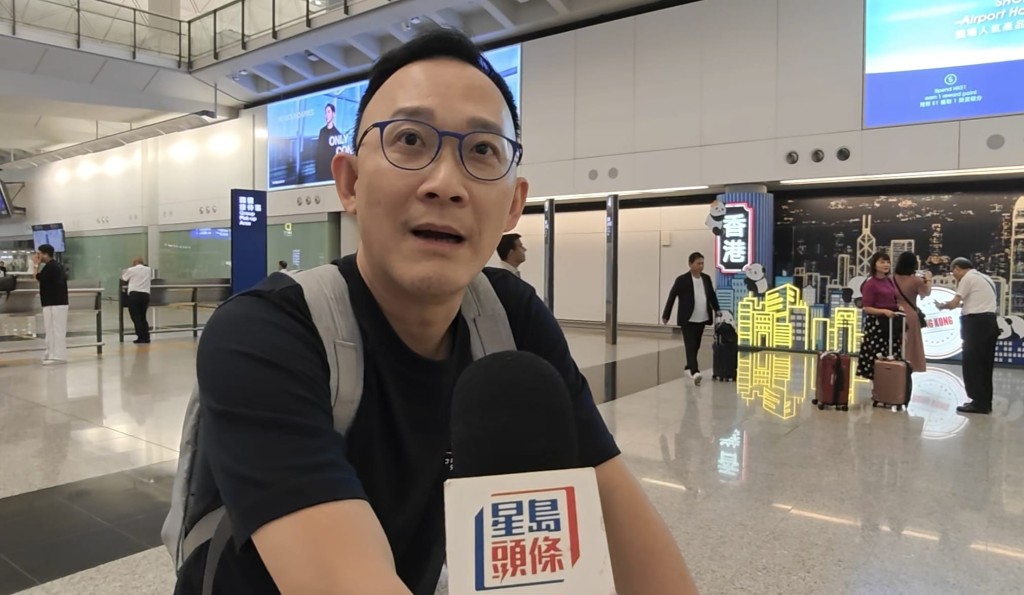 返港旅客吳先生稱仍見當地有人滯留。 返港旅客吳先生稱仍見當地有人滯留。