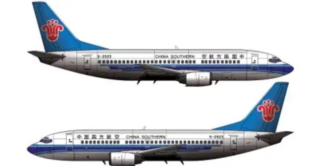桂林空難中撞山的波音737-31B客機。網圖 桂林空難中撞山的波音737-31B客機。網圖