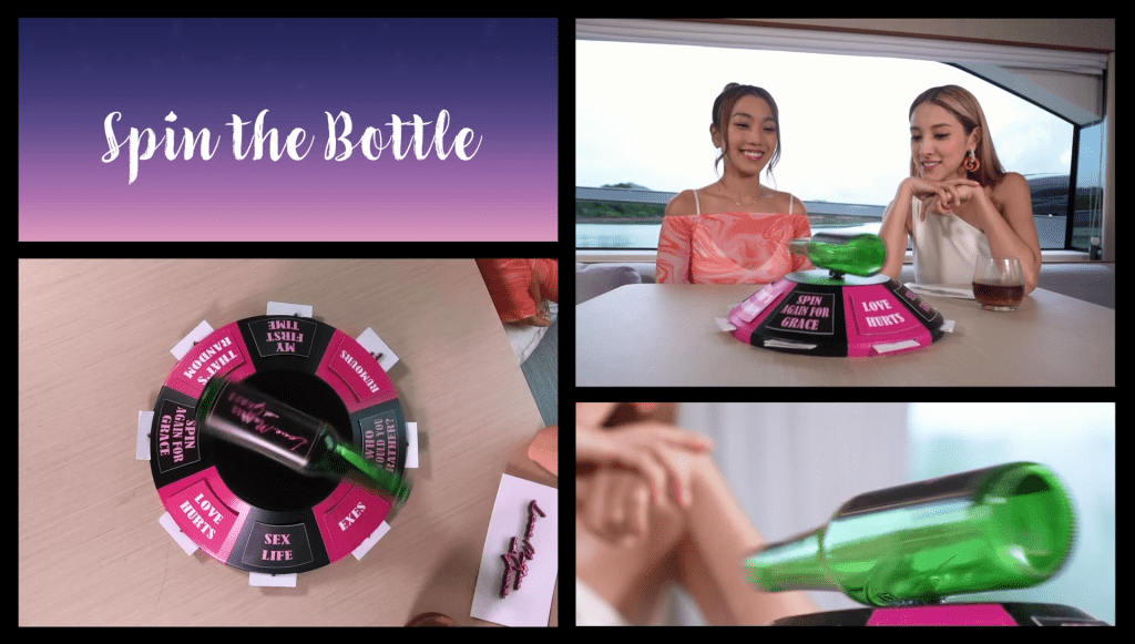 Grace與Lesley大玩「Spin the Bottle」遊戲，挑戰「Truth or Dare」。
