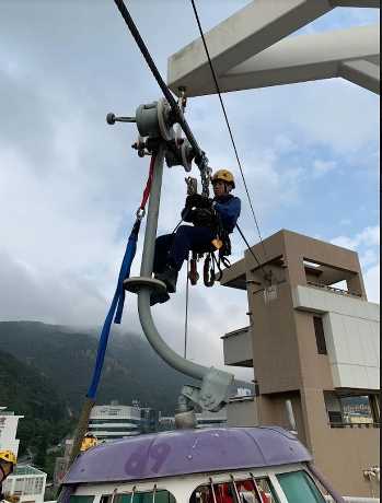 消防处去年11月进行缆车事故跨部门演习。消防处提供图片