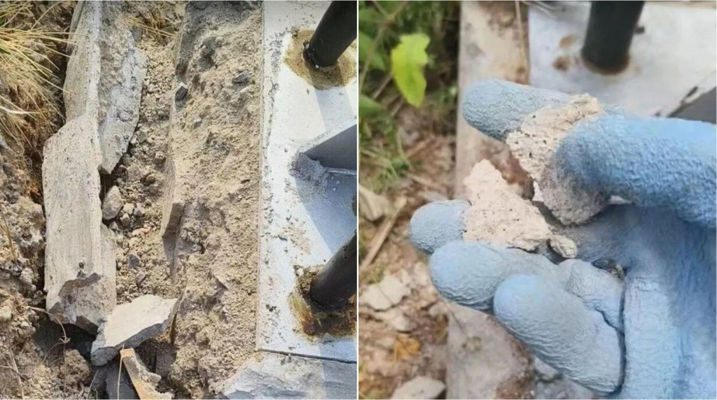建築底座位置只用水泥砂漿塗抹。羊城晚報
