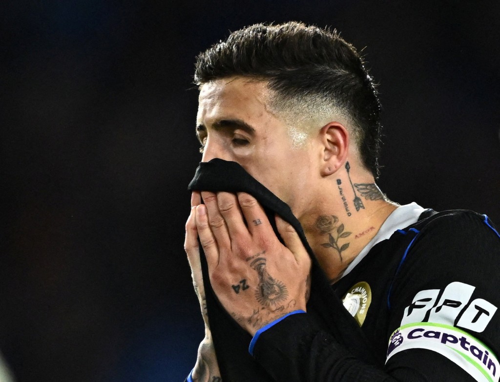 车路士队长安素费南迪斯为球会输波而感到失望。路透社