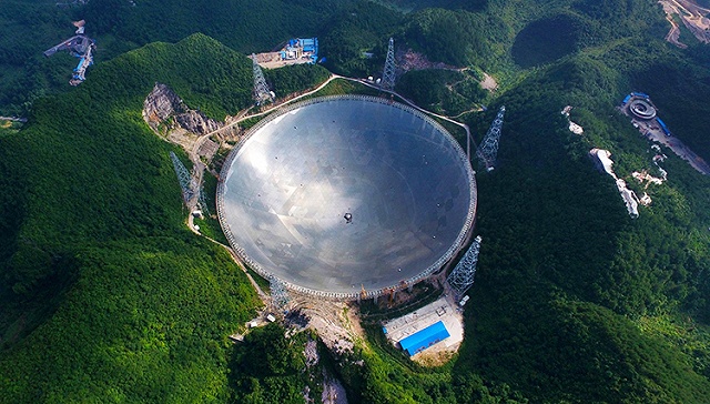 贵州FAST天文射电望远镜是全球最大天文望远镜。