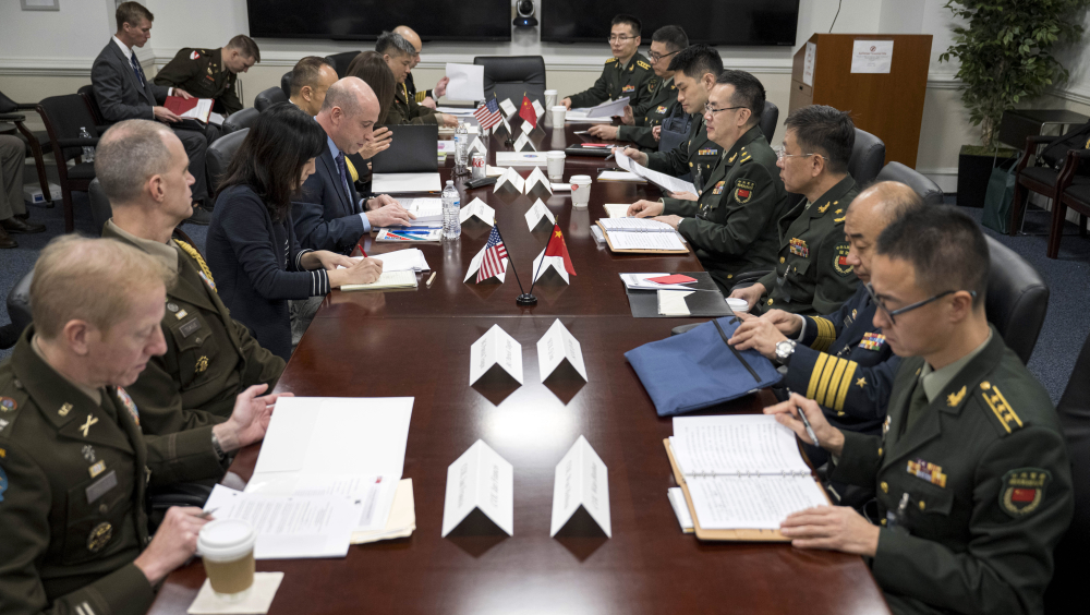 中美第17次國防部工作會,中央軍委國際軍事合作辦公室領導與美助理防長幫辦共同主持。 AP
