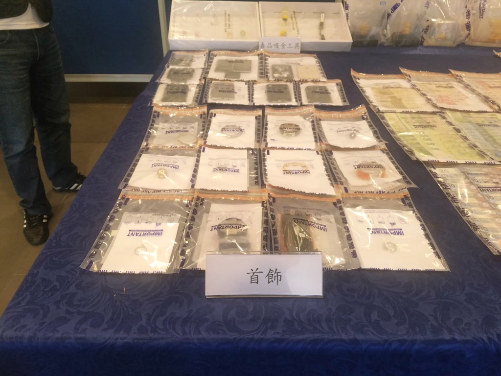 搜出贓物有名表、首飾、現金等