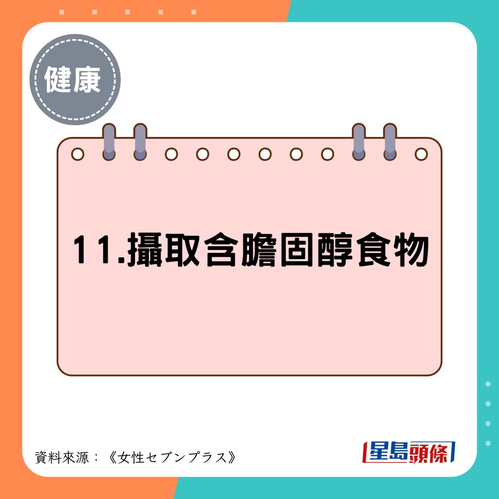 11.攝取含膽固醇食物