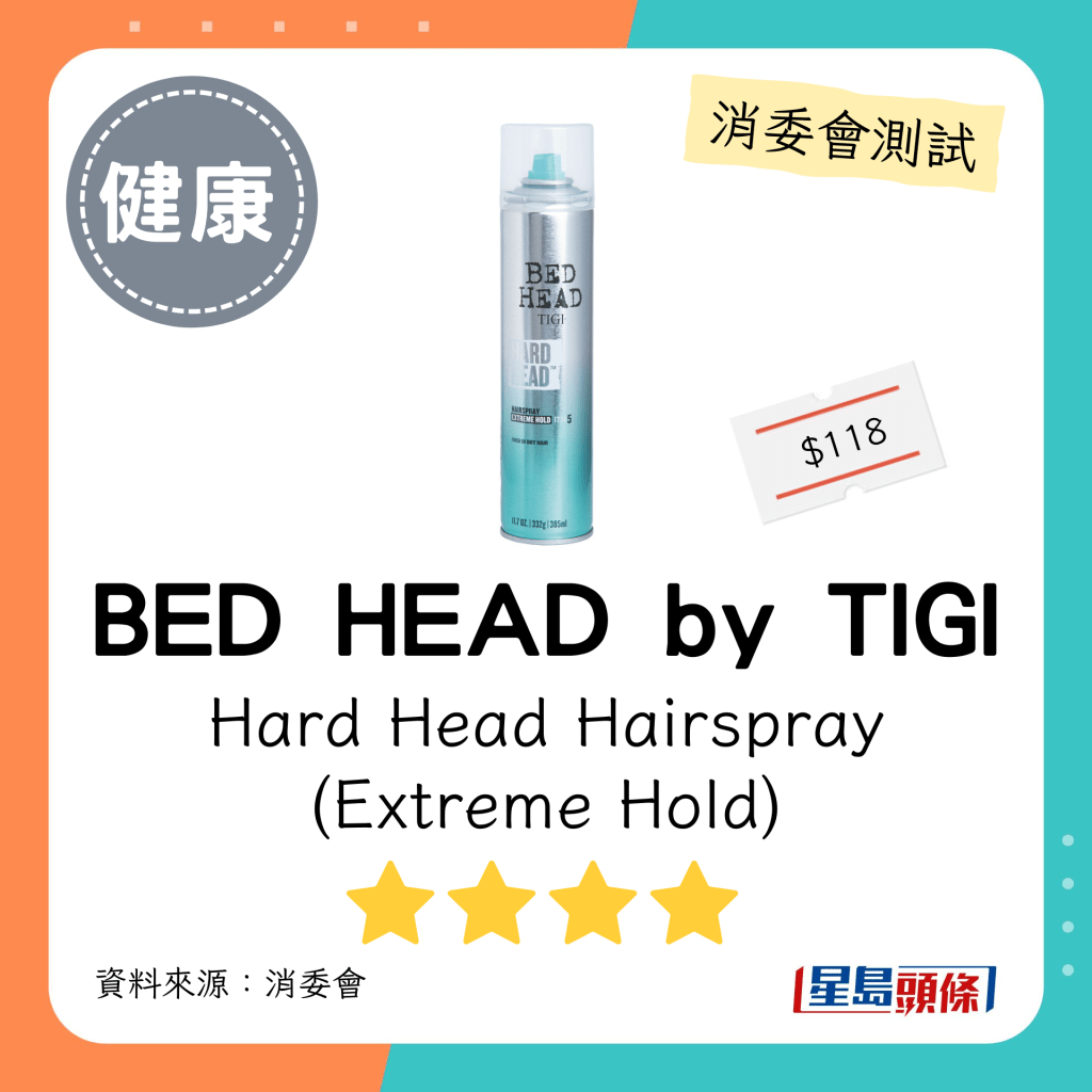 消委會髮泥髮蠟噴髮膠｜BED HEAD by TIGI Hard Head Hairspray (Extreme Hold)