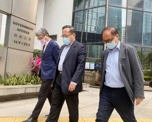 左起:單仲偕、何俊仁及楊森。 資料圖片