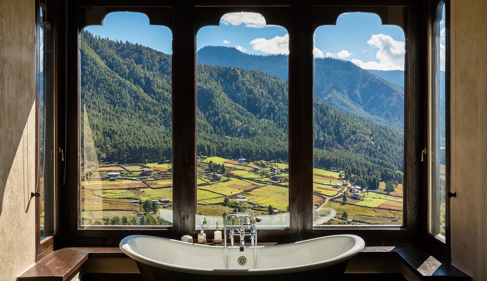 在不丹的Gangtey Lodge，可赏到优美的自然景致。