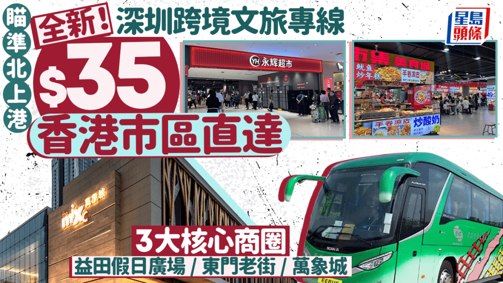 深圳羅湖跨境文旅消費專線｜永東直通巴票價$35起 直達益田假日廣場/東門老街/萬象城 沙田/觀塘/旺角均設上車點