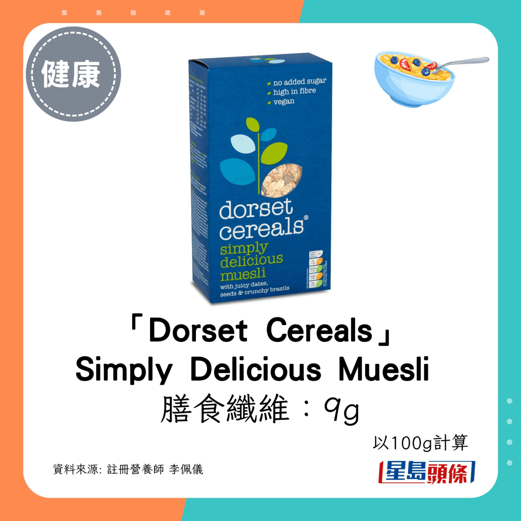 「Dorset Cereals」 Simply Delicious Muesli  膳食纖維：9g