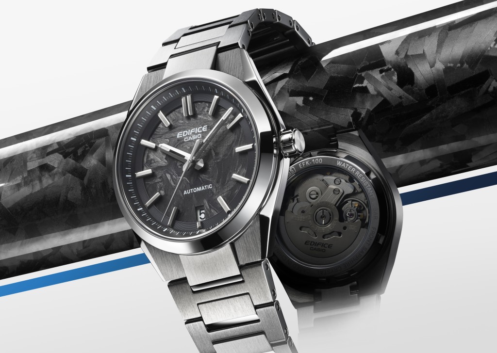 Casio Edifice EFK-100CD,錶殼:39mm不鏽鋼/機芯:5755自動/售價:$2,980。 Casio Edifice EFK-100CD,錶殼:39mm不鏽鋼/機芯:5755自動/售價:$2,980。