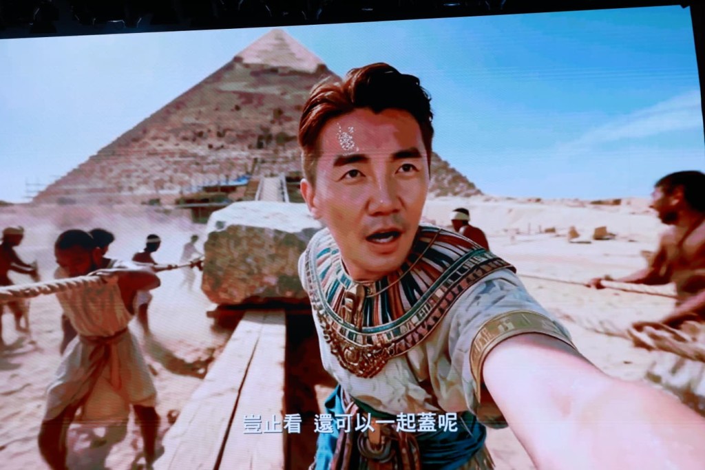 翠如與洪永城將主持由AI製作的古代旅遊節目。 翠如與洪永城將主持由AI製作的古代旅遊節目。