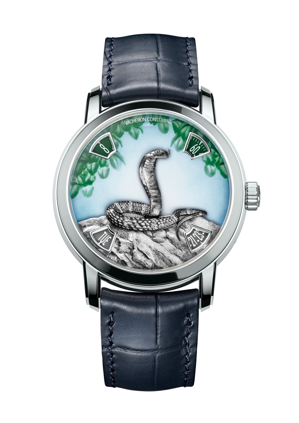 Vacheron Constantin Métiers d'Art The Legend of the Chinese Zodiac-Year of the Snake，表壳：40mm铂金/ 机芯：2460 G4自动/ 限量：25枚/ 售价：待询。