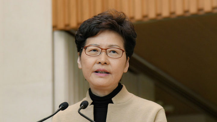 特首林鄭月娥逢周二行會前會見傳媒環節明天起暫停。資料圖片