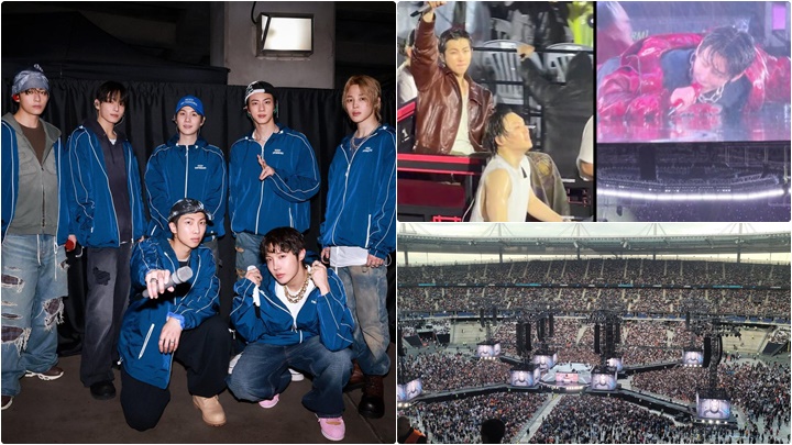 BTS韓國高陽展開巡唱  吸引40,000 ARMY冒大雨睇騷  成員V地上扮游水險滑到