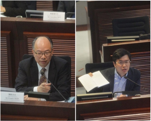 陳帆否認會向內地「大贈送」。右為區諾軒。
