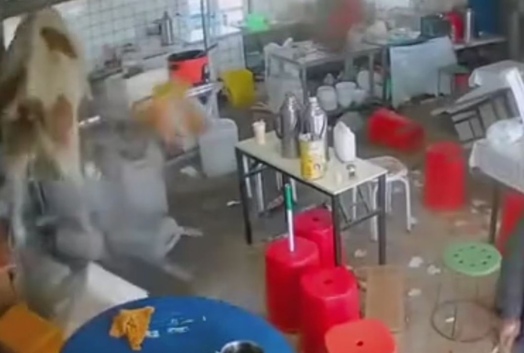 內蒙古有牛隻發狂衝入餐館大肆破壞。抖音