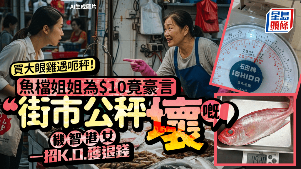 港女街市買魚遇呃秤! 魚檔姐姐竟揚言「街市壞公秤」 堅持三度覆秤終討回公道