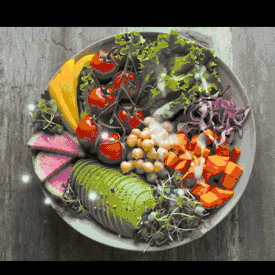 一盤瓜果蔬菜幻化成龍。