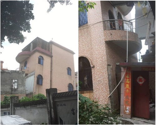 樓房出現近15度的傾斜連地基都暴露在外。網圖
