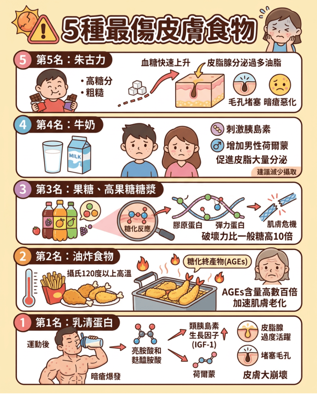 5种最伤皮肤食物 5种最伤皮肤食物