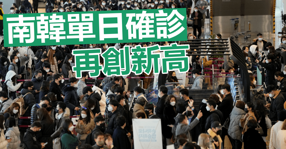 南韓單日增逾1.8萬宗確診。AP圖片